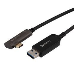 USB 3.0有源光缆(AOC)，A公至直角C公无锁紧螺丝，PVC外被，5米
