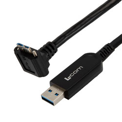USB 3.0有源光缆(AOC)，A公至直角Micro B公带锁紧螺丝，拖链，8米